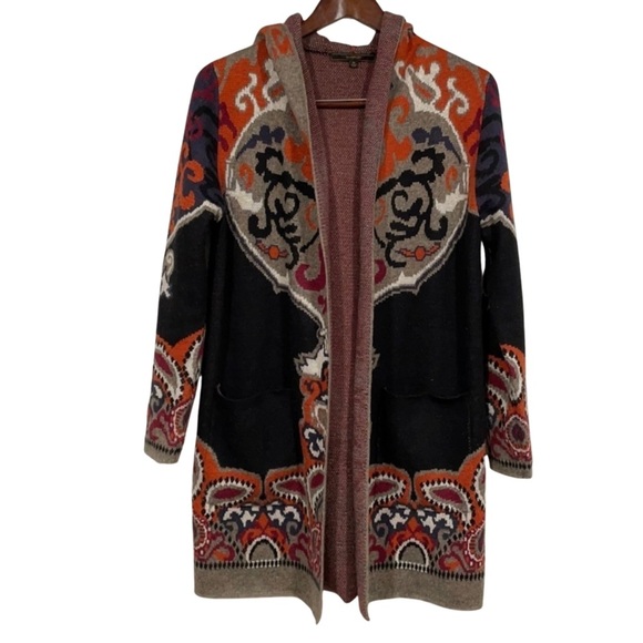 Maxsport Sweaters - Maxsport Boho Knit Hooded Cardigan Jacket Large – Bold Paisley Pattern
